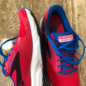 Brooks Launch 3 womens Myla pink/blue tennis shoe